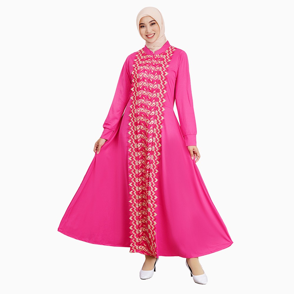 Long dress gamis maxi premium  Variasi renda lengan Panjang - XSHOP Bilqis