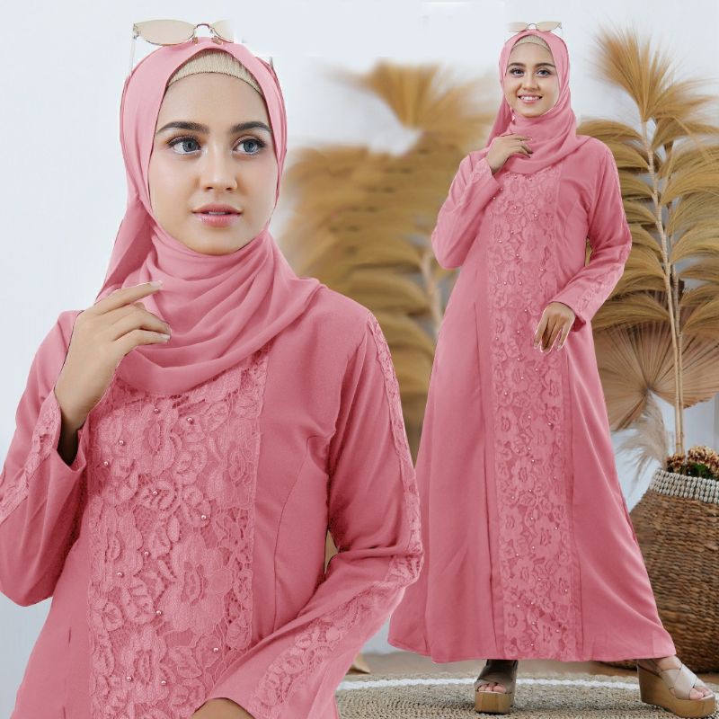 GAMIS MUSLIM LINKANA( SIZE S/M, L, XL, XXL ) GAMIS MURAH/GAMIS BRUKAT TIMBUL/GAMIS SERAGAM KELUARGA