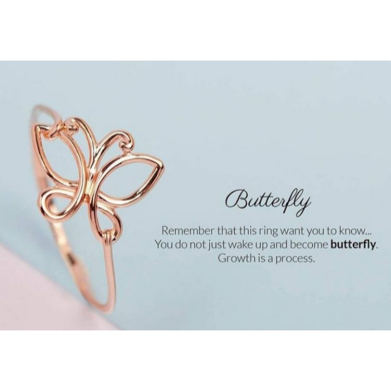 Cincin emas 375 kupu kupu (buterfly)