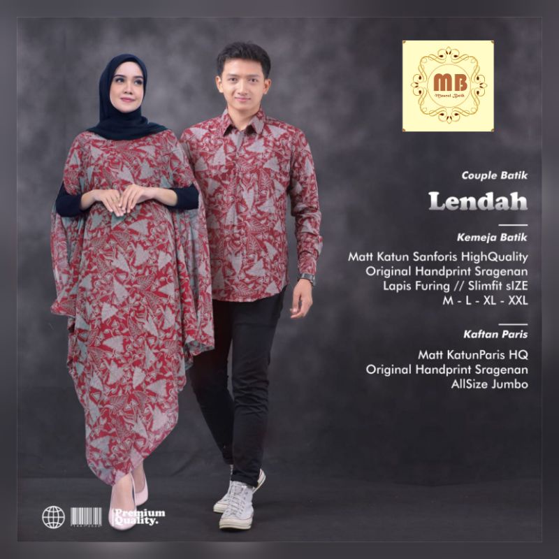 batik sarimbit couple kaftan / batik couple kondangan lendah katun all size