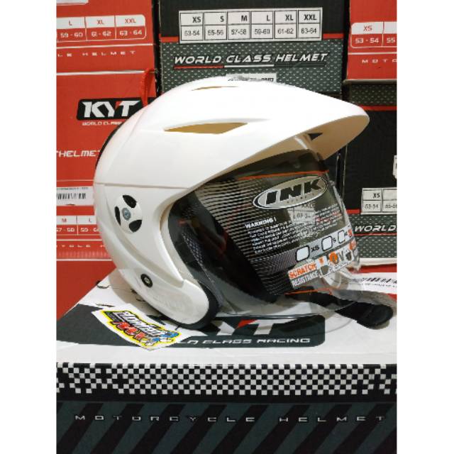HELM INK CX25 SOLID WHITE HELM HALF FACE INK CX 25 PUTIH HELM INK ORIGINAL ASLI GARANSI HELM INK ORI
