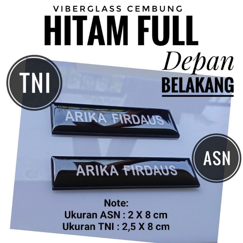 NAME TAG HITAM FULL - RESIN VIBERGLASS - Peniti - Magnet - Name Tag Indoneia - Name Tag Berkualitas - Name Tag Jombang - Name Tag Jawa Timur