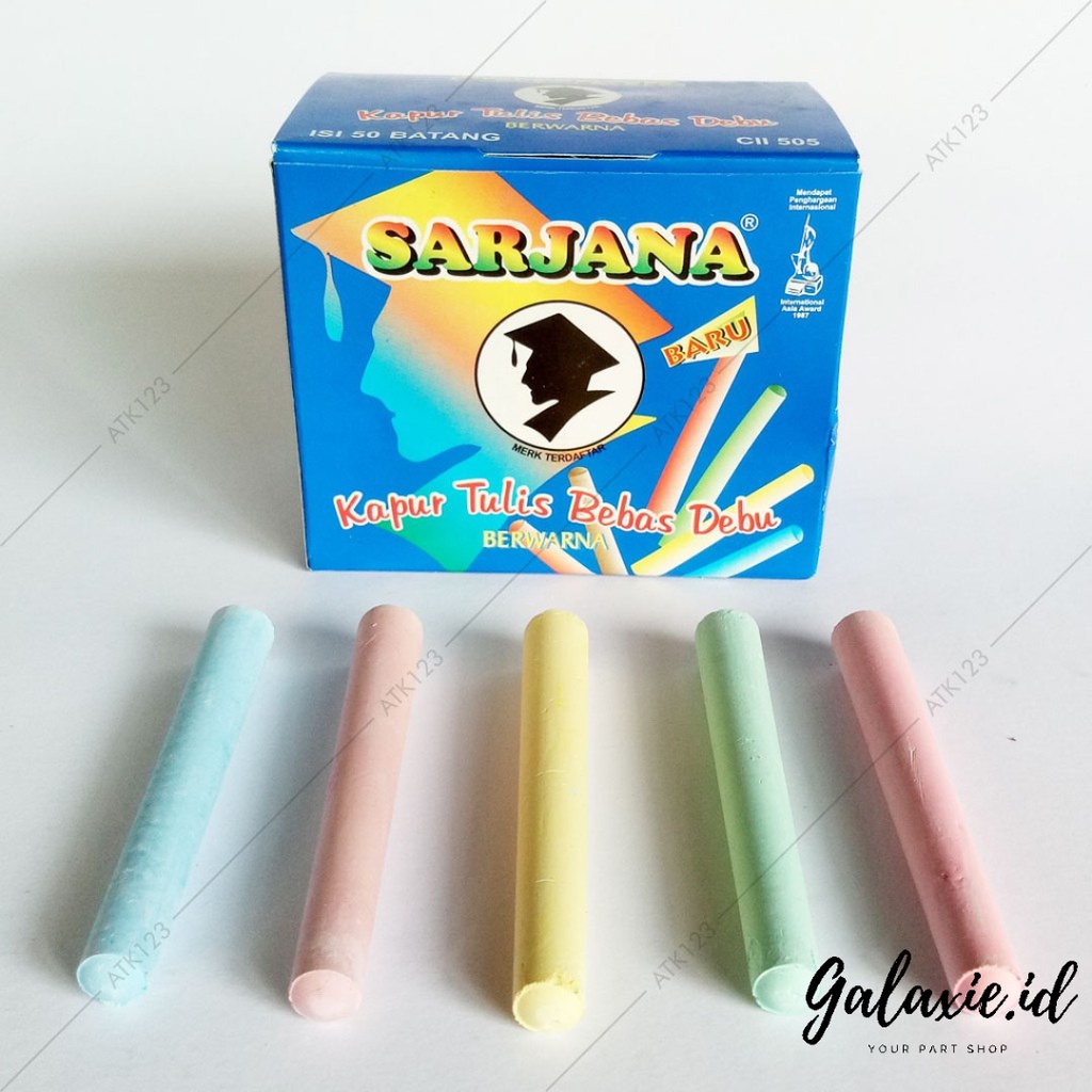 

Kapur Tulis Warna 1 Box Isi 50 pcs / Kapur Untuk Papan Tulis Hitam Blackboard Greenboard