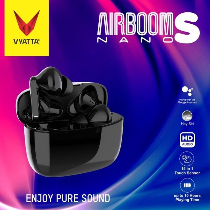 VYATTA Airboom Nano S Bluetooth 5.1 Super Slim Headset TWS Original New Segel Garansi Resmi