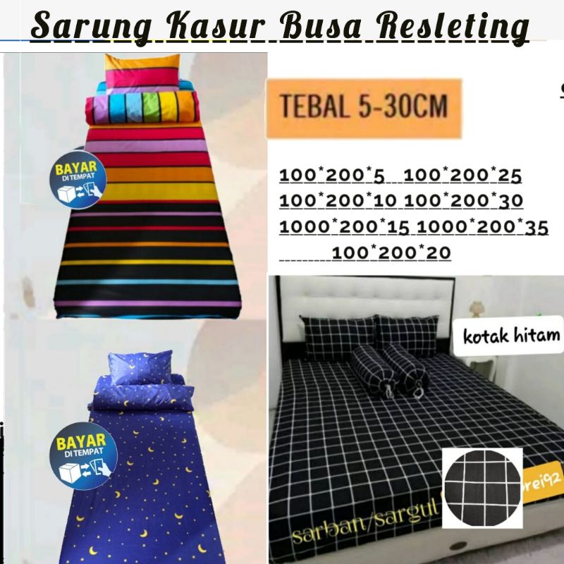 SIZE 100*200* SARUNGKASUR SPREI RESLETING TINGGI NYA ( 10*15*20*25*30*35 )