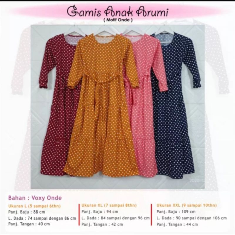 Gamis anak polkadot