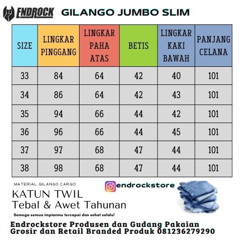 Original chino Gillango Jumbo | Celana chino jumbo pria