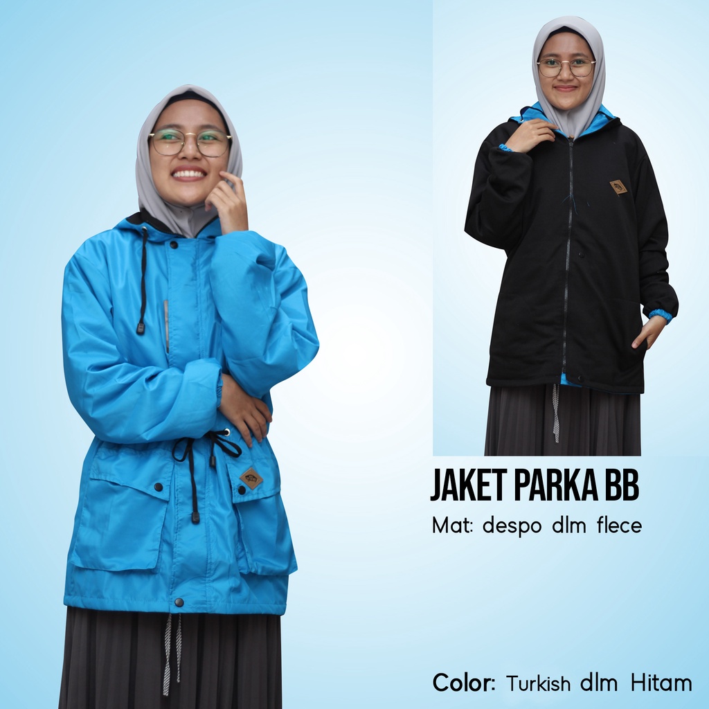 Jaket Parka Cewek Bolak Balik Dari Bahan Parasut Despo Dan Plecee-4