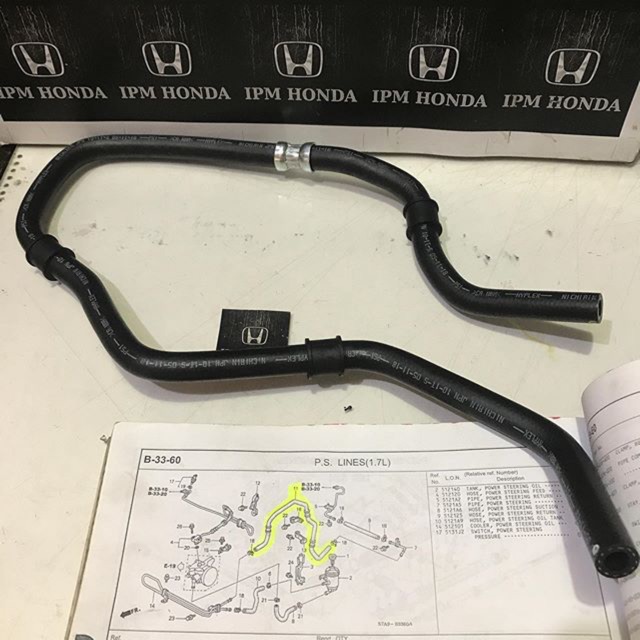 53735 S7A Nichirin Hose Selang Oli Minyak Power Steering Stir Stiur Steer Powersteering Honda Stream 1.7 1700cc 2002 2003 2004 2005 2006