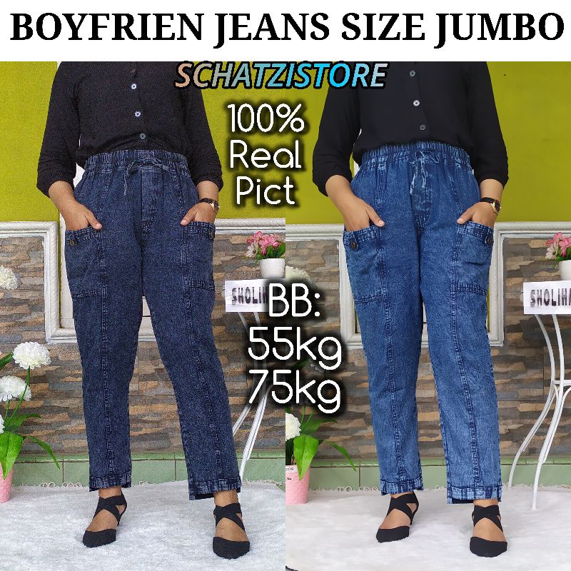 Jual BOYFRIEND JEANS UKURAN STANDAR DAN JUMBO BB 45KG SAMPAI 75KG ...