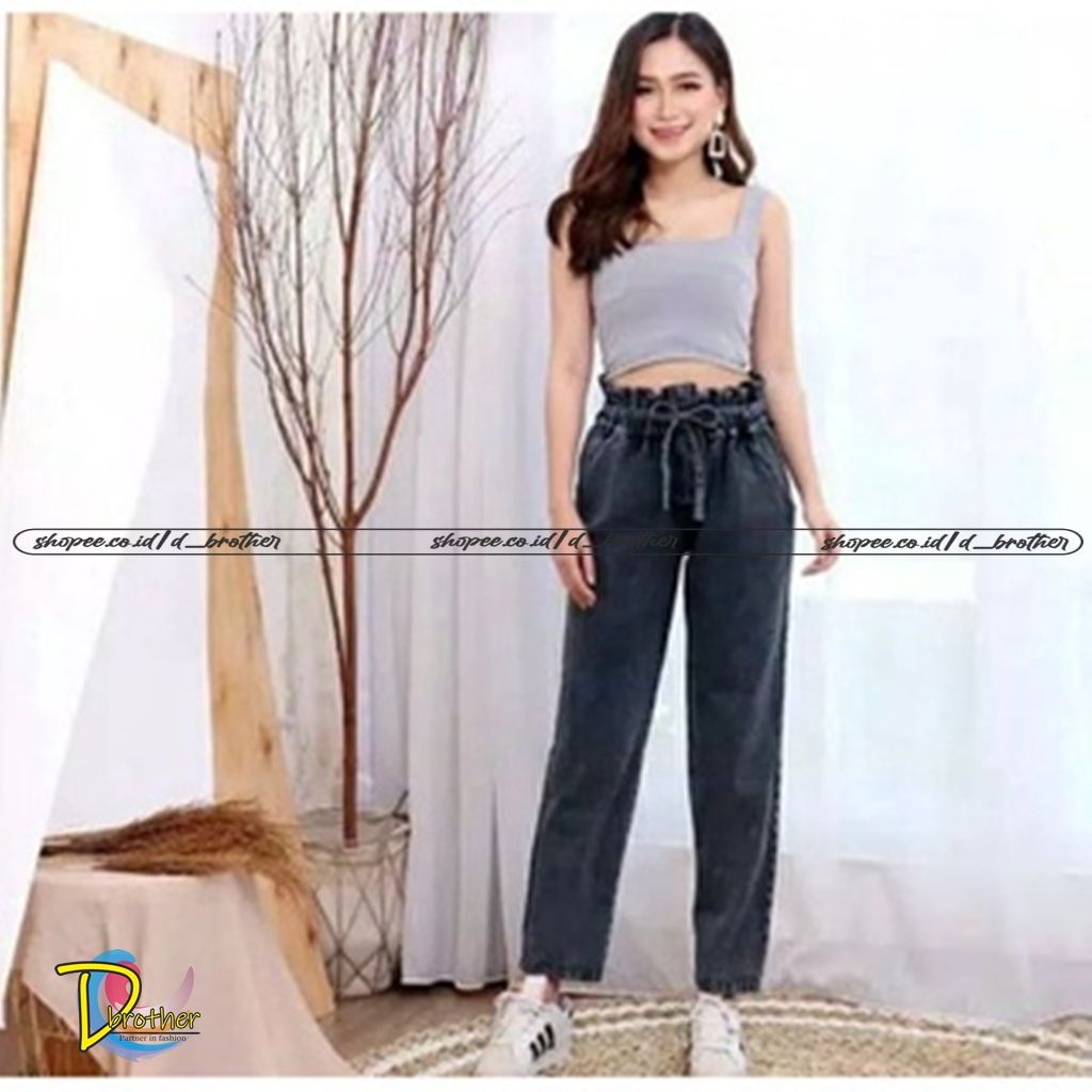 DIFA JEANS SNOWY BAGGY JEANS KANCING 3 BOYFRIENDS WANITA // BAGGY KANCING TALI