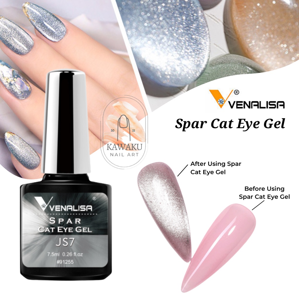 Venalisa Kutek Tranparent Jelly Color Spar Cat Eye Gel Nail Polish UV LED