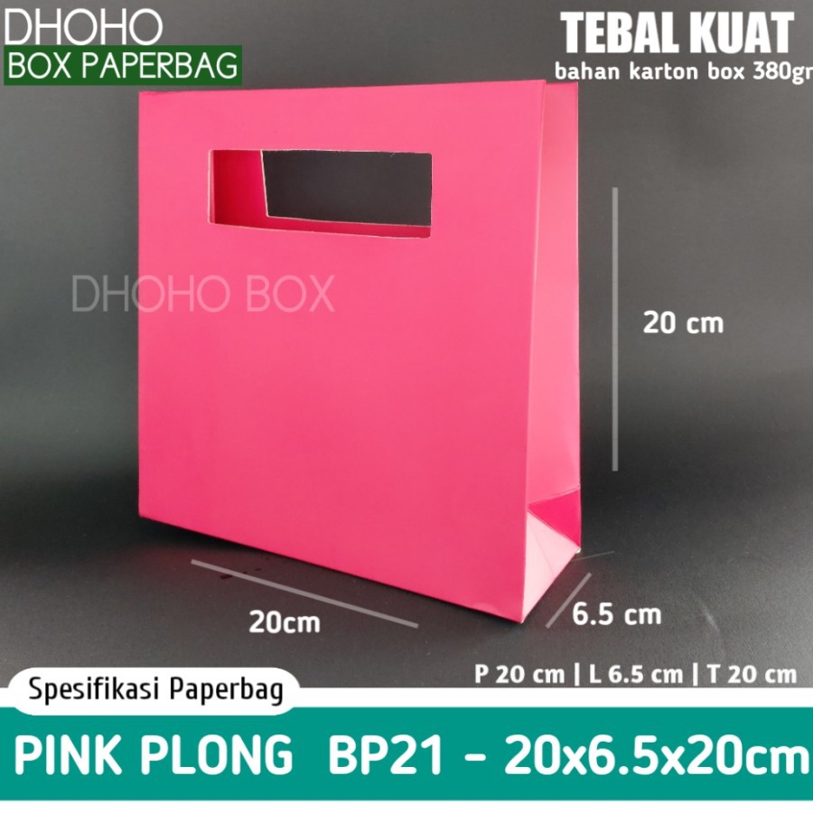 

ISI 12 BIJI paper bag pink bp21 | tas kertas | paperbag polos shopping bag