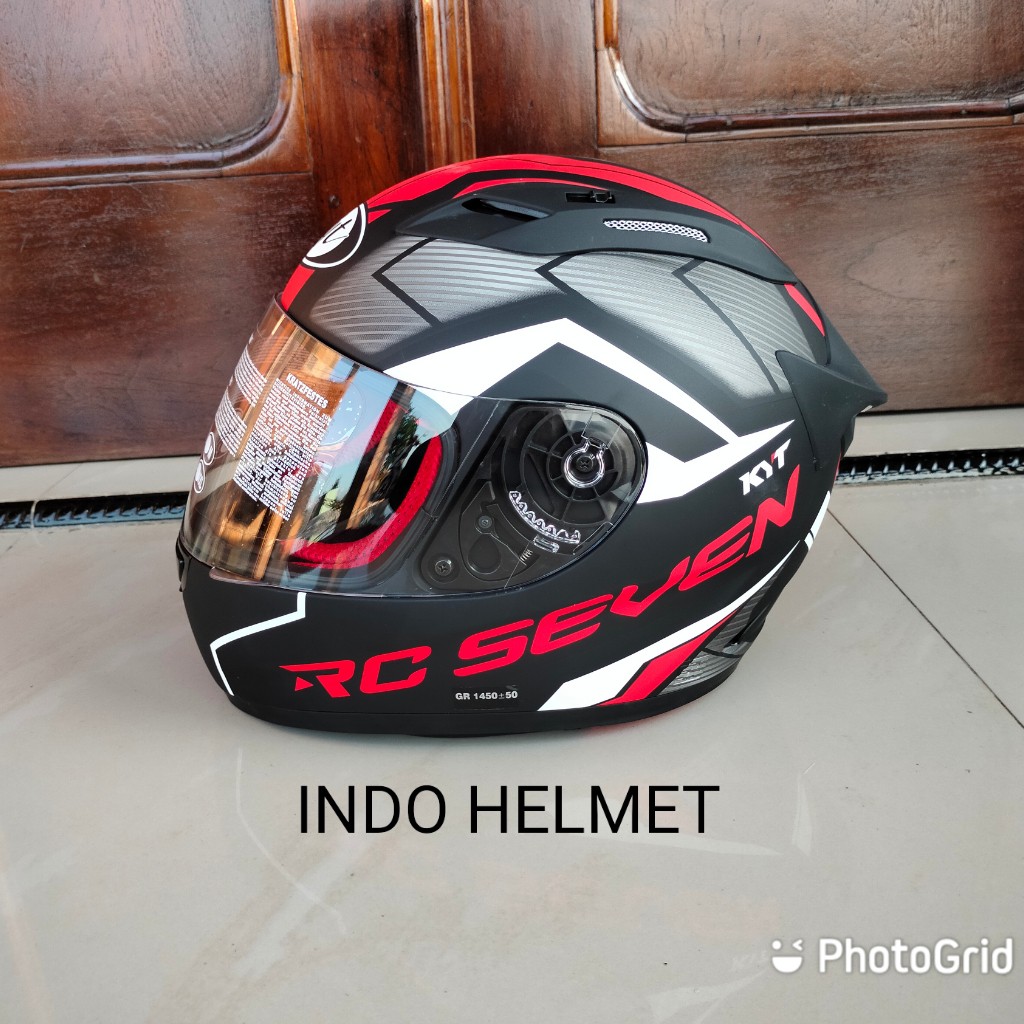HELM KYT RC7#18 MATT BLACK RED ORI KYT RC7 GRATIS BUBLE WRAP