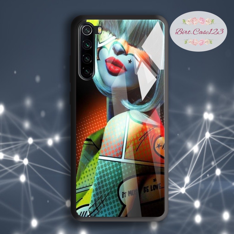 Case casing softcase silikon Gambar pop art face back case glass oppo samsung vivo xiaomi etc