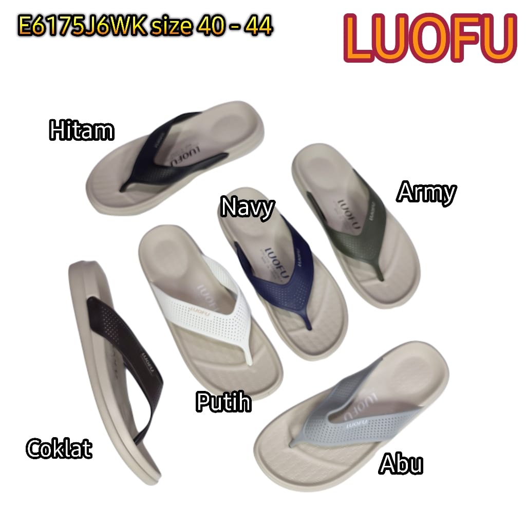 LUOFU ORIGINAL Sandal karet empuk murah jepit cowok sendal japit pria import E6175J6WK