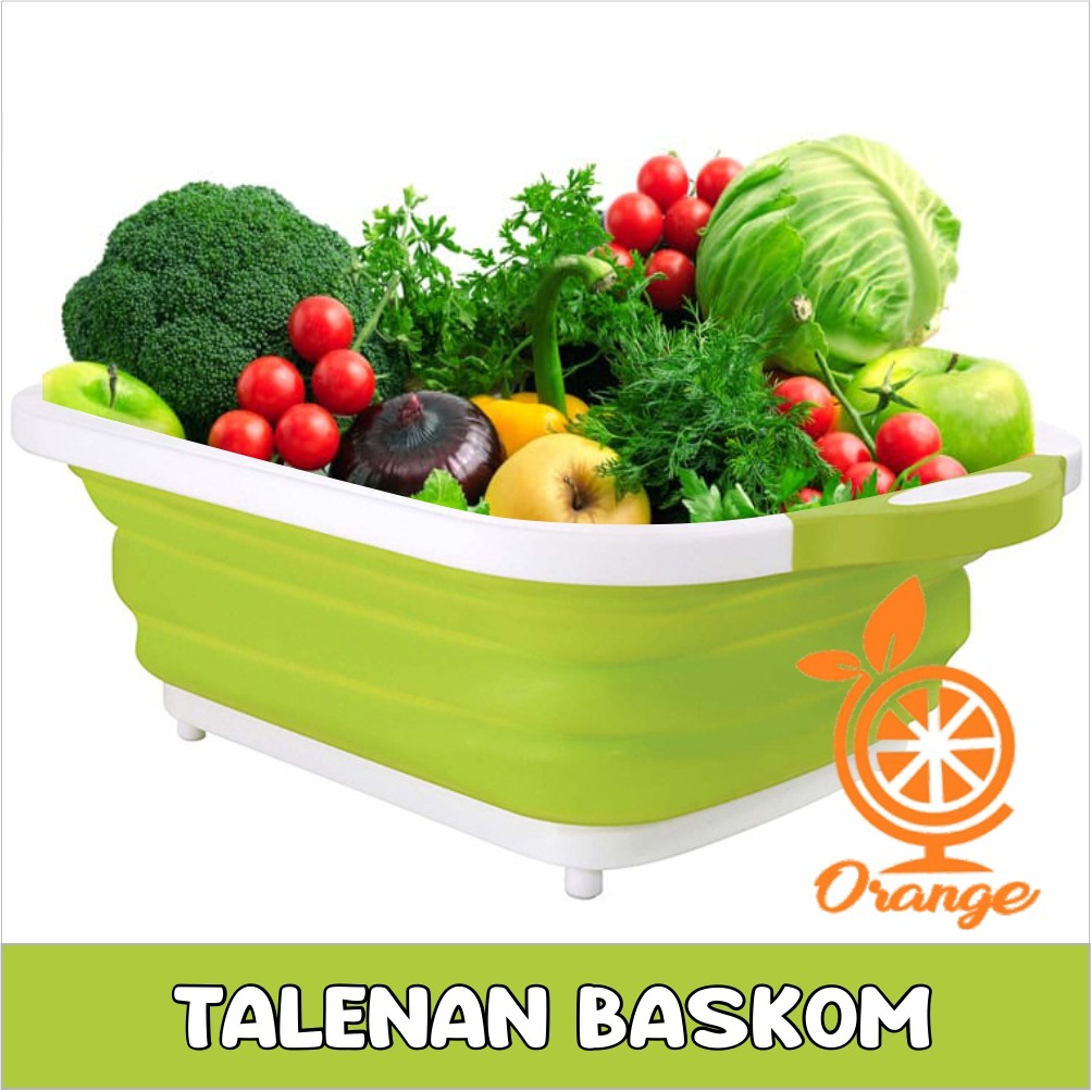 Talenan Baskom Multifungsi Talenan Lipat Anti Slip Tirisan Buah Dan Sayur Variant Hijau DuniaRumah88