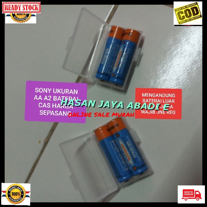 G282 sony A2 AA baterai 1,2V volt battery batere cas casan charger charging Rechargeable Lithium batu baterry universal multi elektonik batery multifungsi charge Batteries batray mainan mic  BATERAI BISA GI GUNAKAN SEGALA ELEKTRONIK  Harga SEPASANG  3200