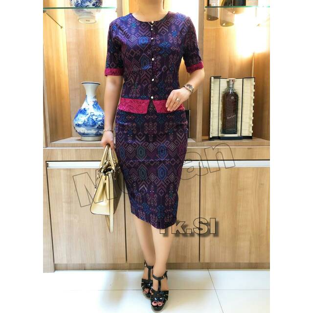 Rok & Blouse Katun Kombinasi Brokat