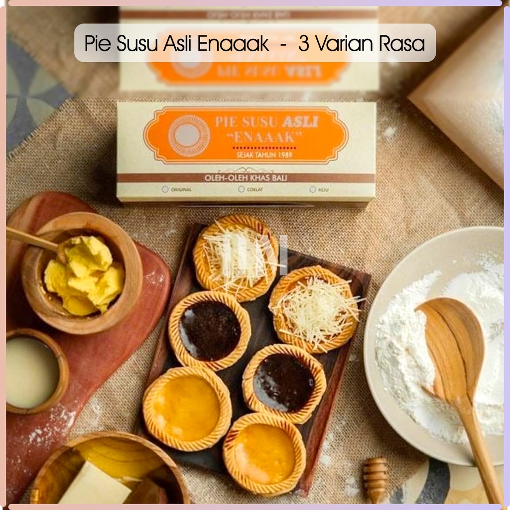 

Pie Susu Asli Enaaak Bali Official Store – 10pcs/20pcs, Rasa Original, Coklat, Keju, Oleh-Oleh Bali