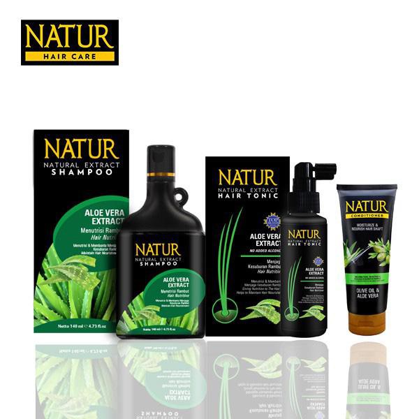 Paket Natur Nutritive Treatment Series (Shampo Aloe Vera 140ml+Hair Tonic Aloevera 90ml+Conditioner)