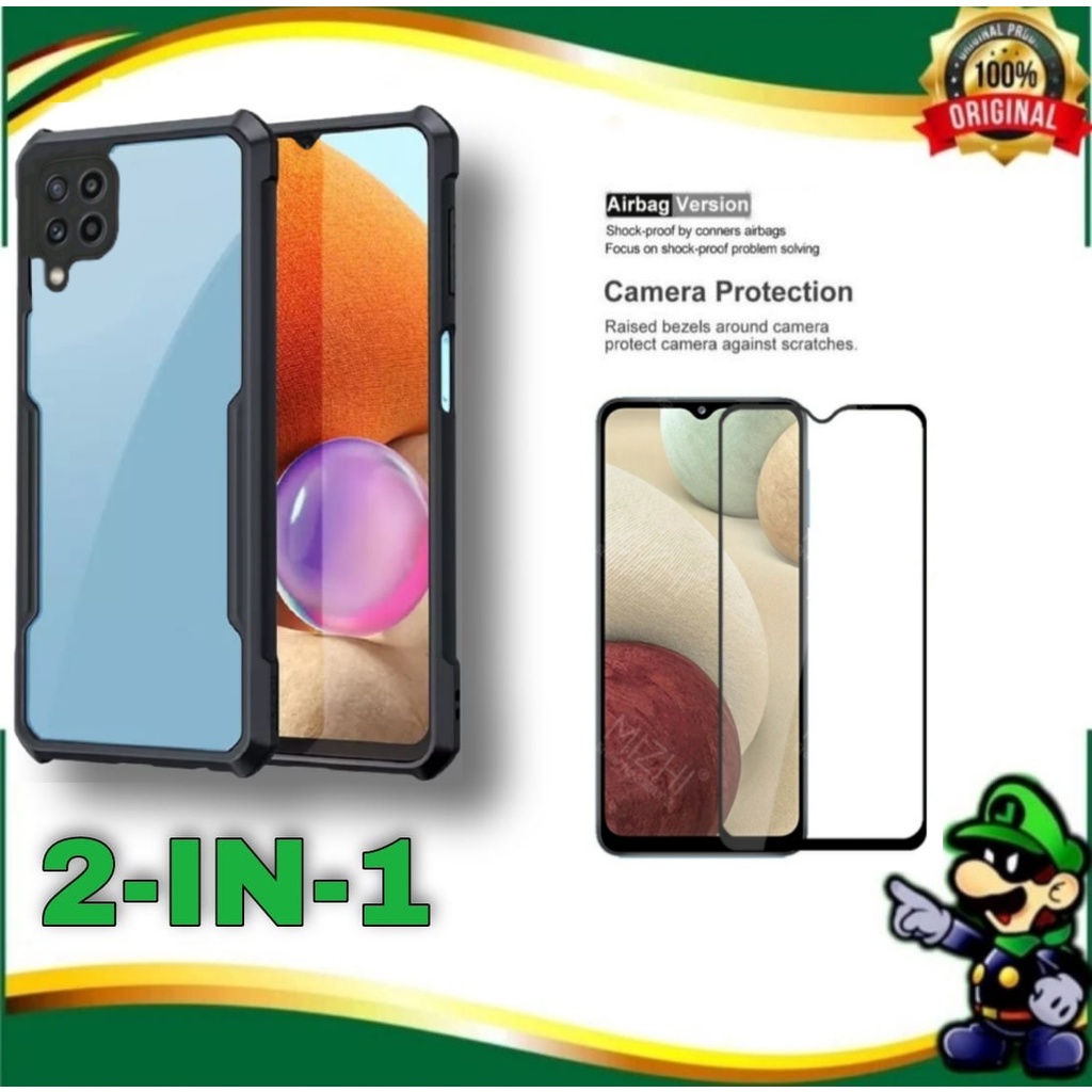 Case Transparant SAMSUNG GALAXY A12 / M12 Softcase Ultra Slim Shockproof New Casing + Tempered Glass