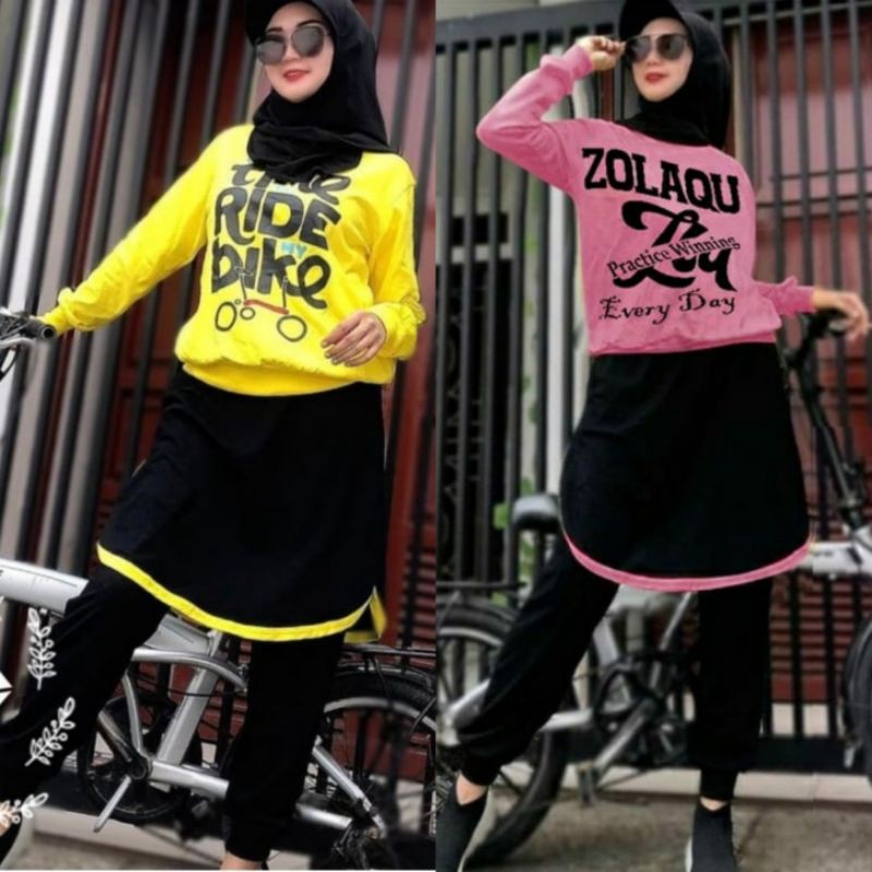 PCS SET BIKER TR SETELAN ATASAN DAN CELANA ROK BABYTERRY BIGSIZE JUMBO MS ADA VIDEO REVIEW PRODUK