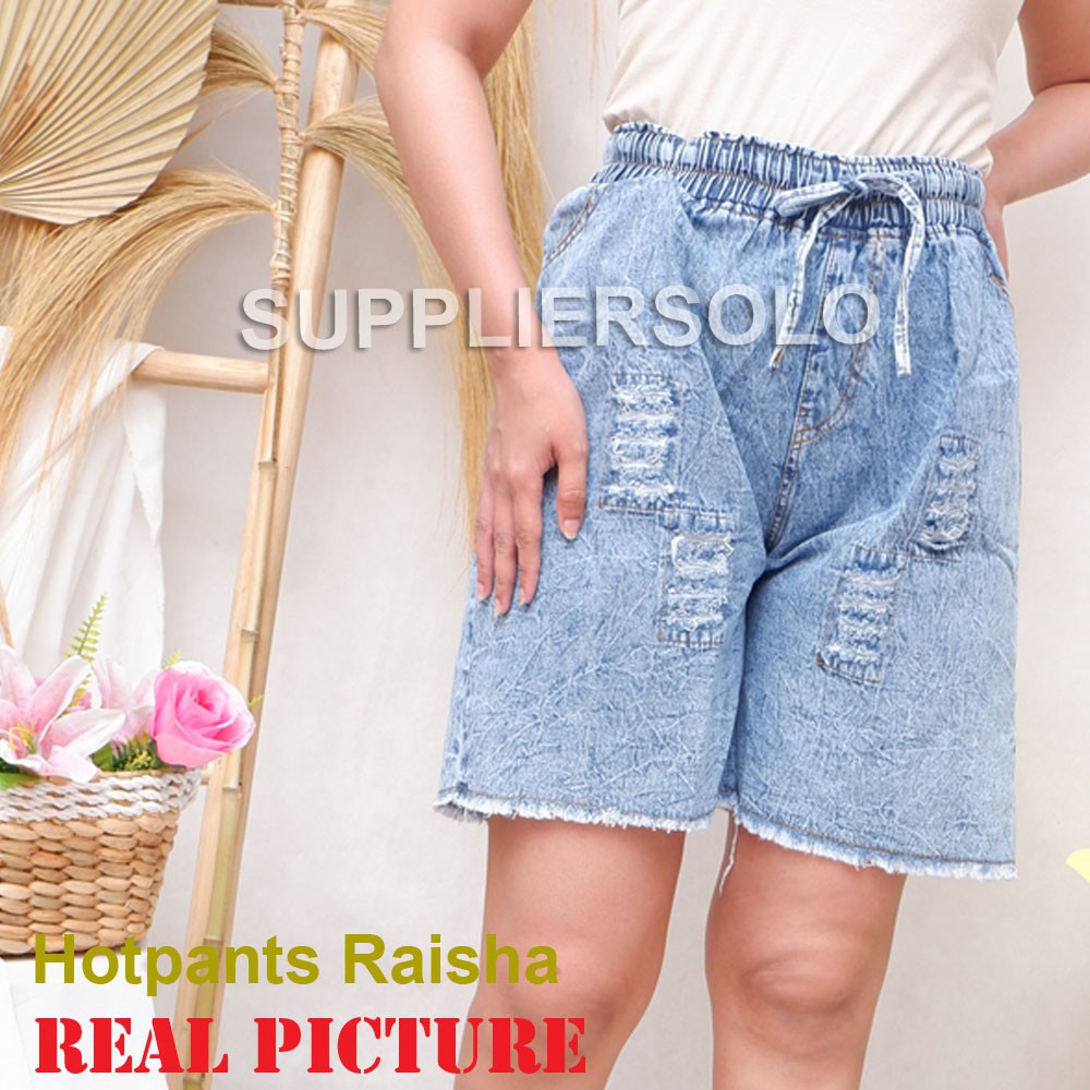 Hotpants Jeans Snow Korean Style Acid Black and Blue / Hotpants Jeans Kolor