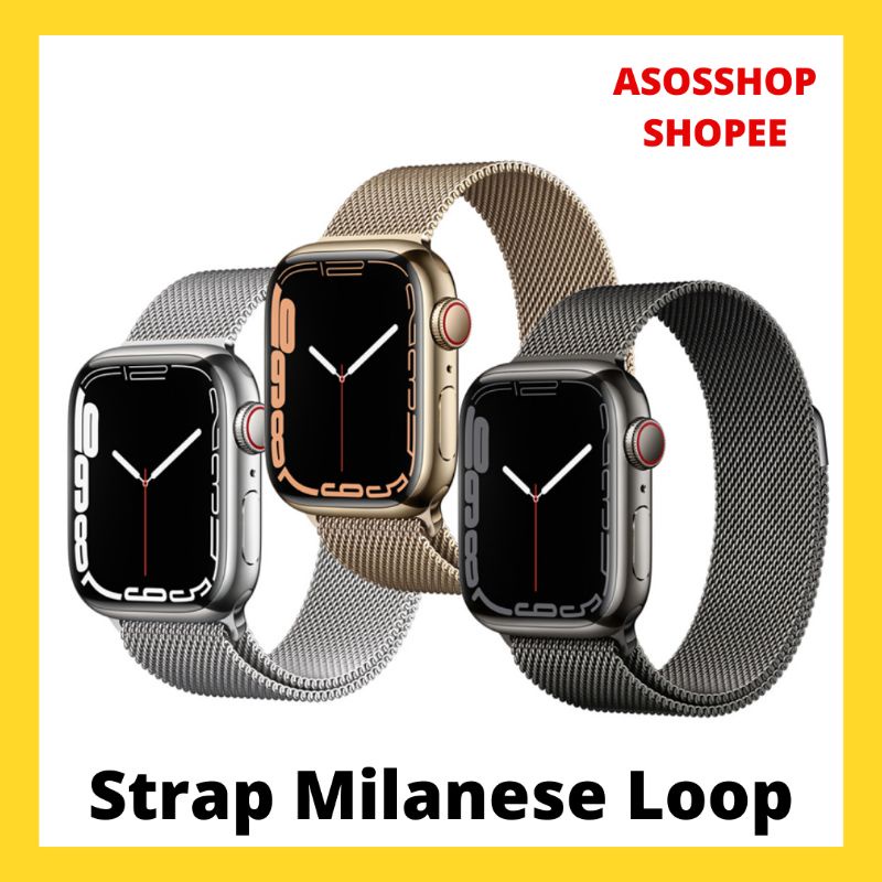 Strap Iwatch Milanese Loop Steel 44mm 45mm Original