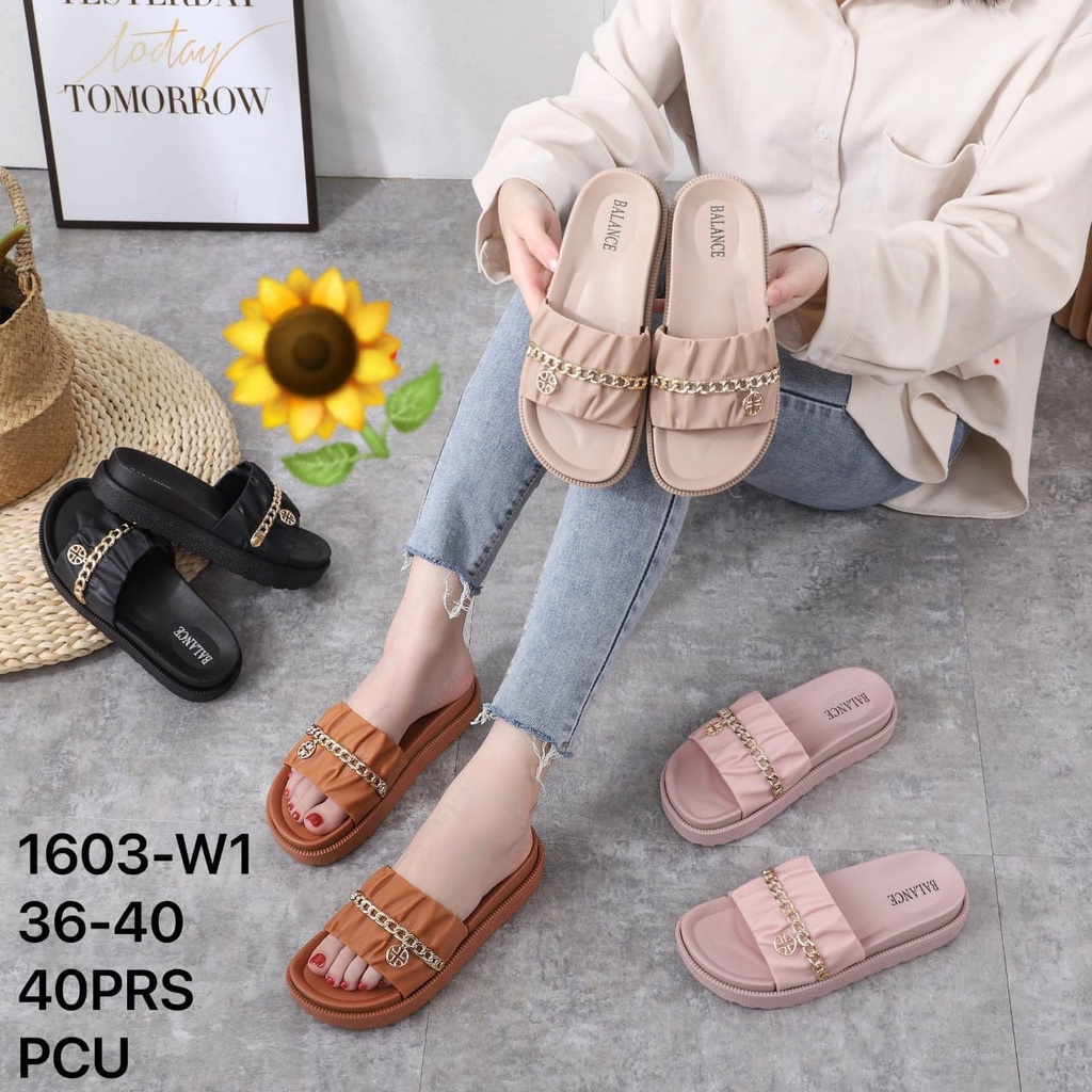 Sandal Karet Jelly Wedges Wanita import Model Terbaru Original Kekinian by AGUNG STYLE Balance 1603-W1