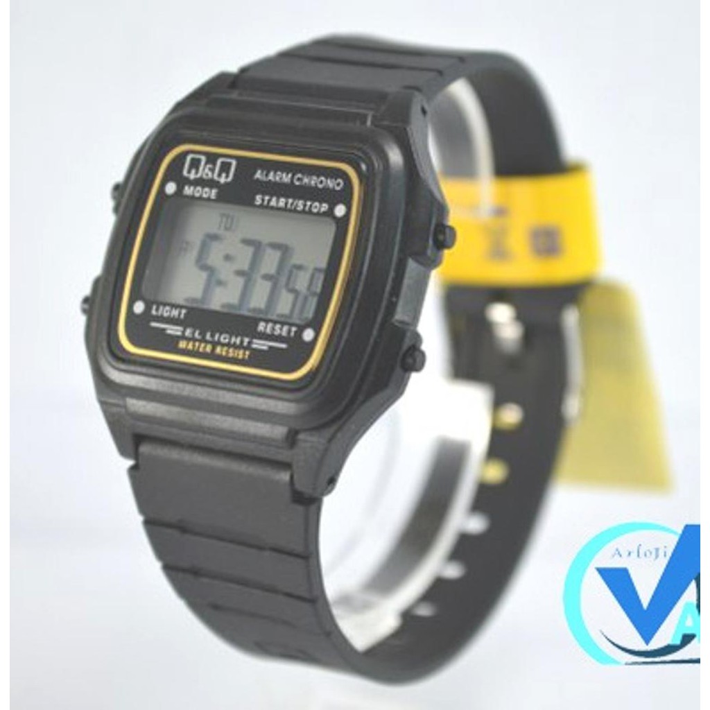 Q Q QnQ QQ Digital Jam Tangan Karet Unisex Hitam L116J004Y Original Terbaik