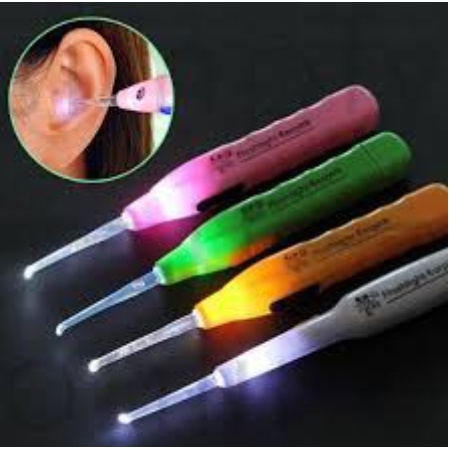 Korek Pembersih Telinga LED Earpick Flashlight Korekan dengan Lampu Kuping Bayi &amp; Dewasa