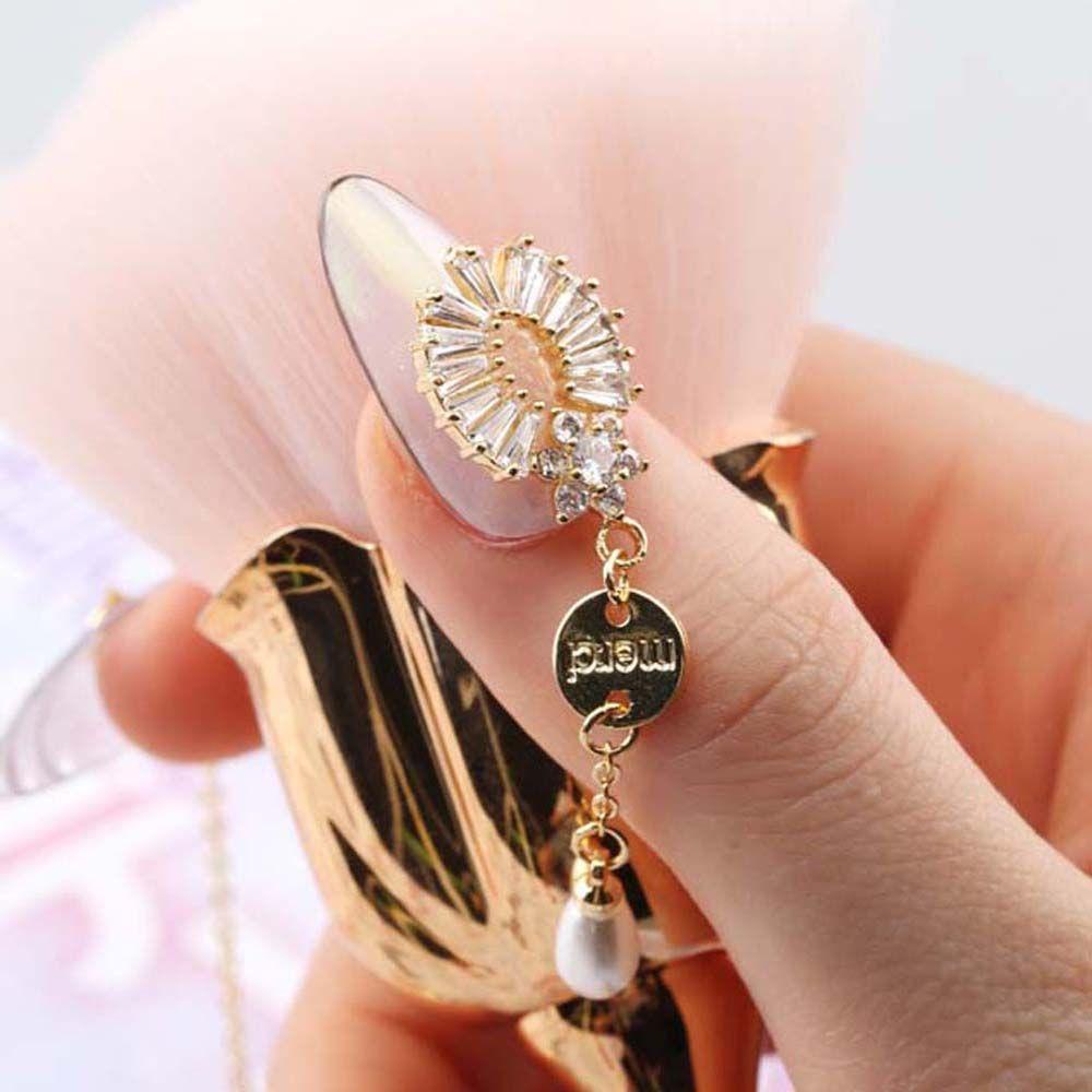 Mxbeauty Perhiasan Nail Art 3D Mewah Mutiara Charms Manicure Tools Logam Zirkon Kuku Rhinestones