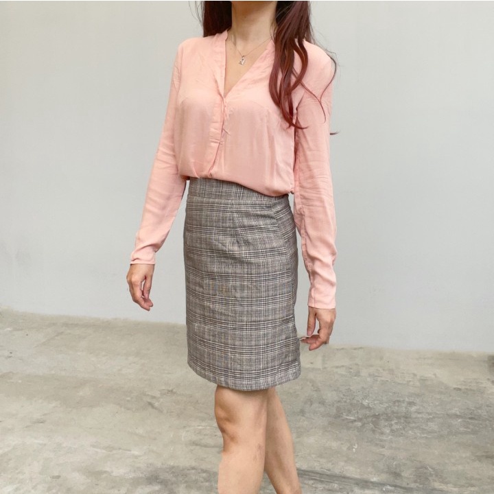 SL290 - Atasan Kemeja Katun Wanita Lengan Panjang Casual