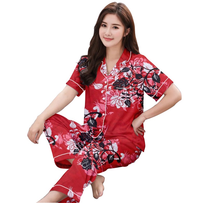 piyama wanita ld 100 cm terbaru/setelan wanita/baju setelan kekinian/baju tidur wanita