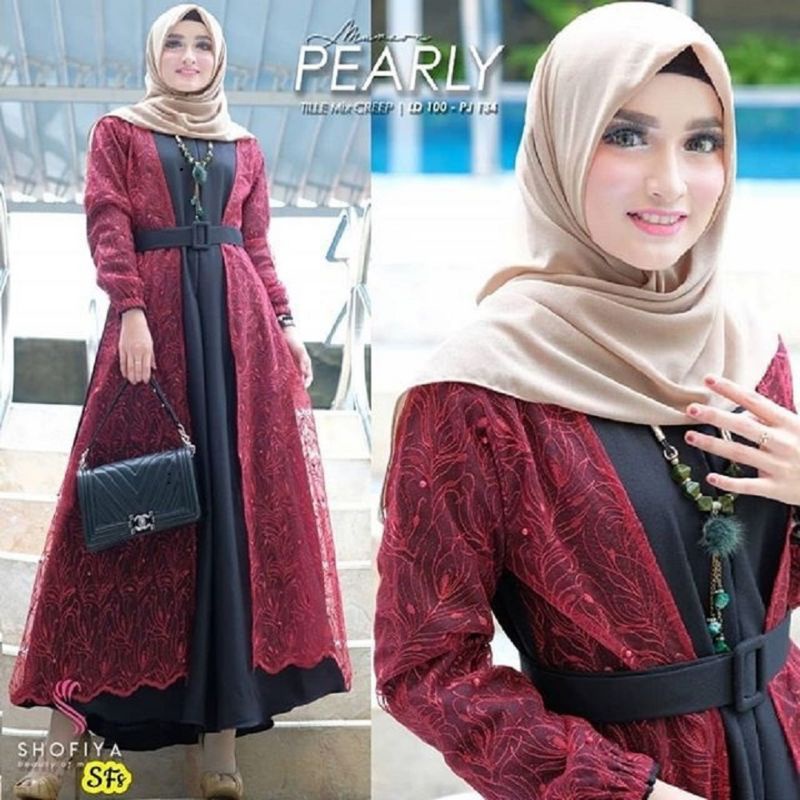 GAMIS MODEREN MUSLIM - PEARLY MAXY DRESS BROKAT TERBARU 2022 / GAMIS MODIS KEKINIAN
