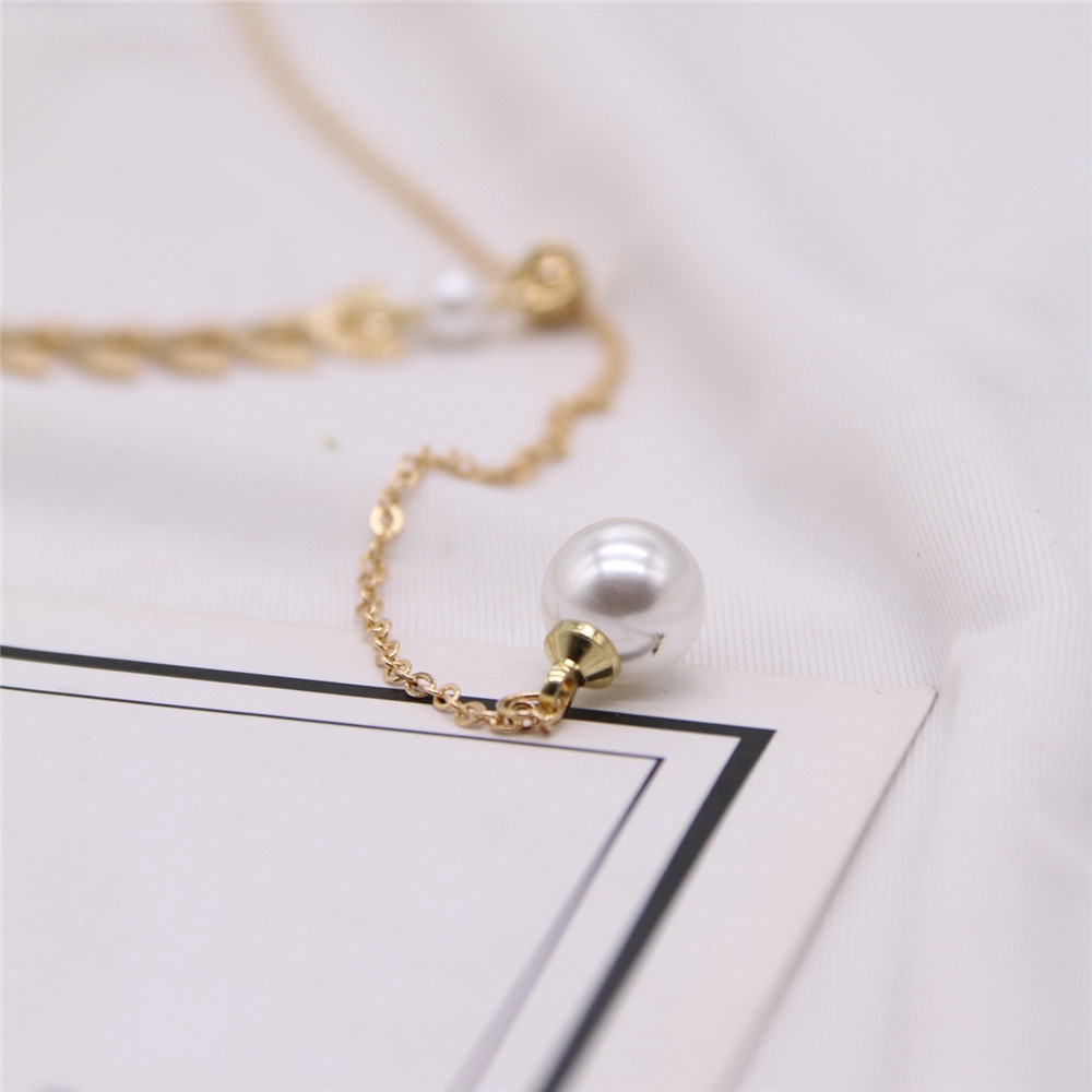 Telinga Gandum Kalung Liontin Mutiara/Rantai Klavikula Choker