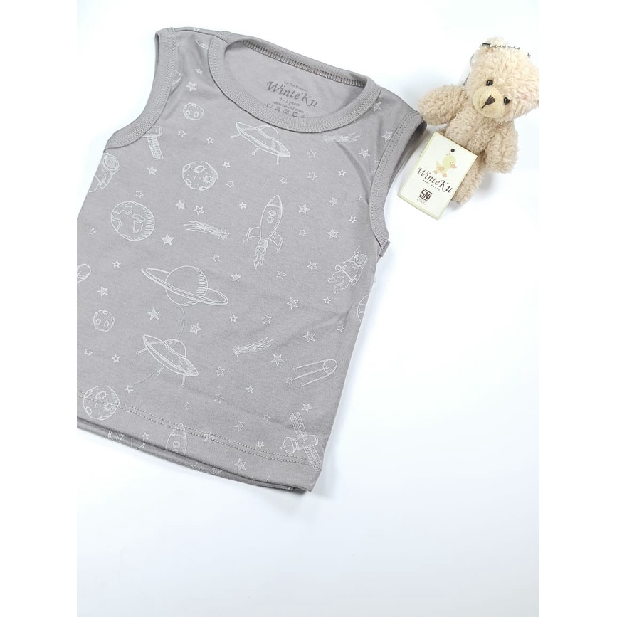 Sleevelees  T-shirt Winteku boy - Atasan Singlet Motif Transpot Boy New