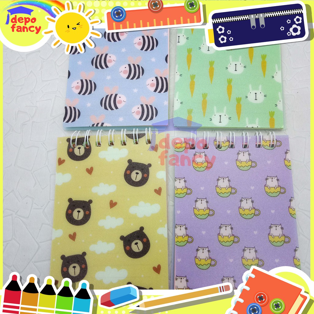 

Buku Tulis Mini Notebook Mini Memo Spiral Motif Fancy XQ100-8255