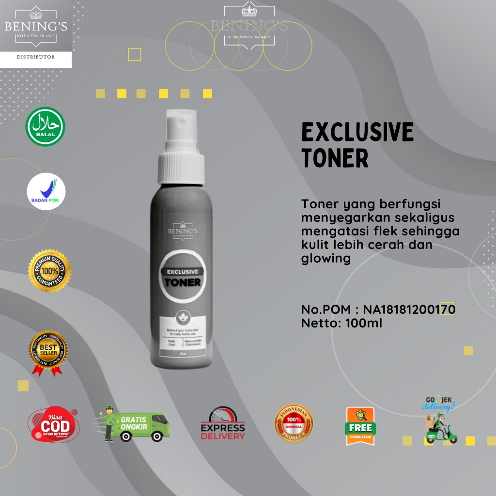 Acne Exclusive Toner Benings Indonesia Skincare by Dokter Oky Ukuran 100 ml