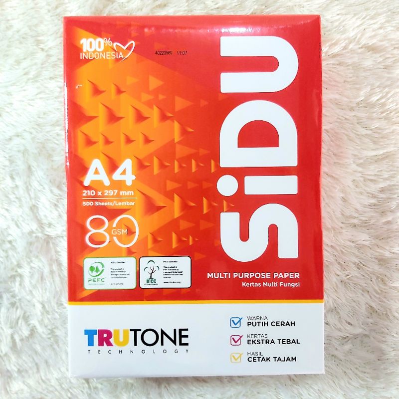 

(50lembar) Kertas HVS A4 80gr SIDU 21,5 X 29,7cm(K042)