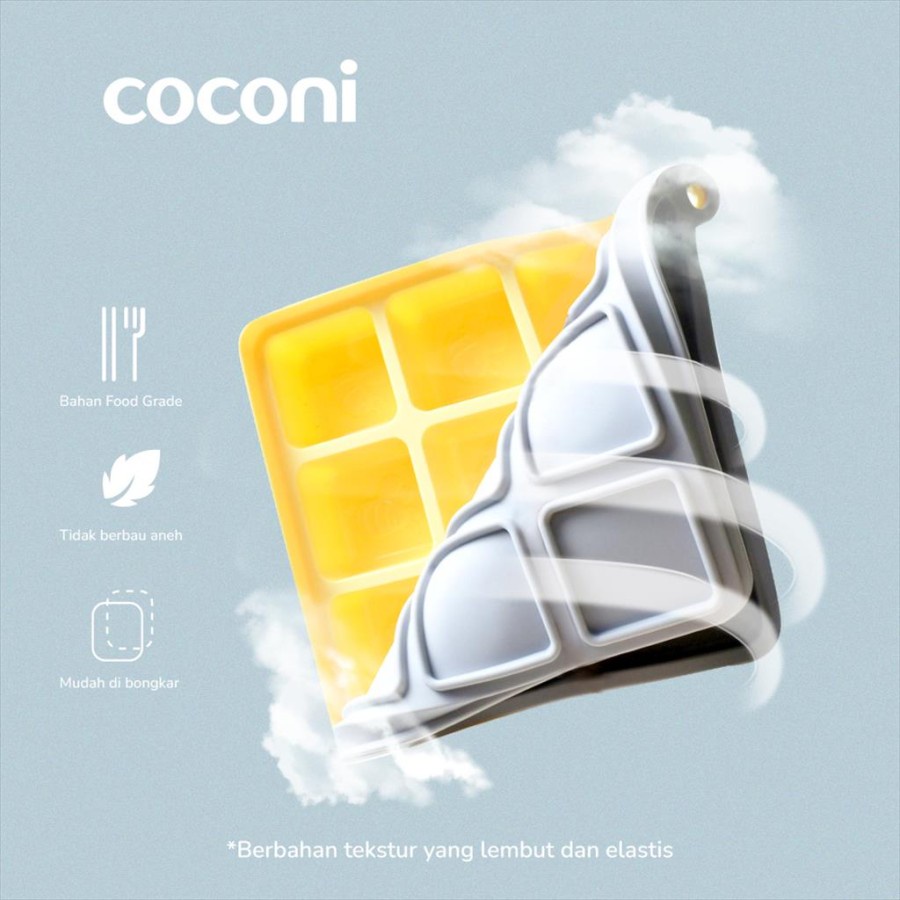 COCONI Silicone Food Ice Tray Cube | Cetakan Makanan / Es Batu MPASI