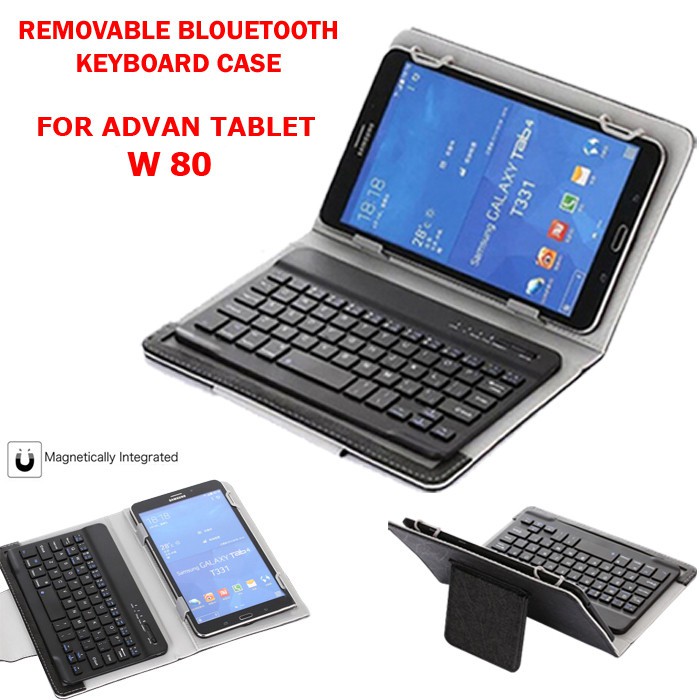 Advan W80 W 80 Tab Tablet Wireless Keyboard Keybord Kibord Kibot Papan Ketik Blutooth Flip Cover