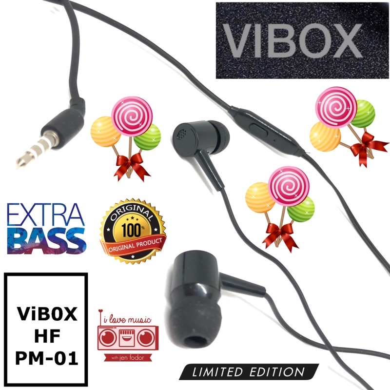 PROMO ~1TOPLES ISI 30PCS HANDSFREE VIBOX HF PM01 ORIGINAL EXTRABASS