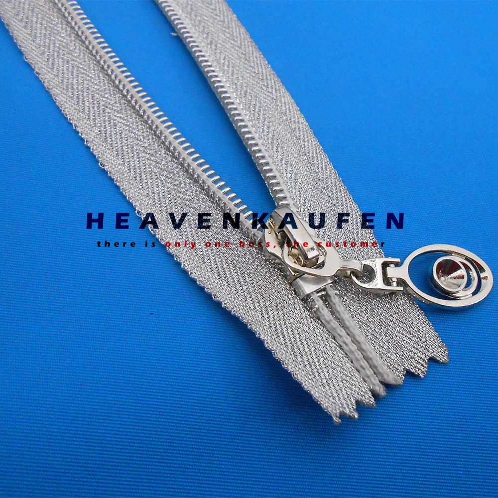 Resleting Retsleting Zipper 25 cm Blink Blink Coil Mengkilap Untuk Busana Pakaian Wanita Dll