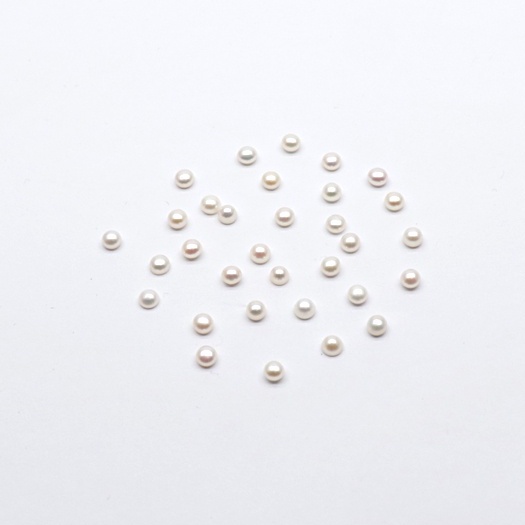 Mutiara Air Tawar Asli Size 3 - 3.5 mm / Mutiara Putih Air Tawar Asli Ukuran 3 - 3.5 mm / Mutiara As