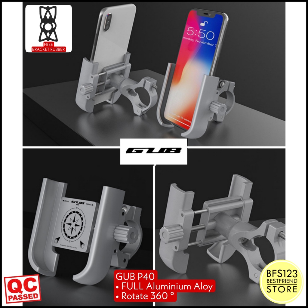 GUB P40 Holder Handphone FULL Aluminium Aloy Dudukan Ponsel 360 Rotate