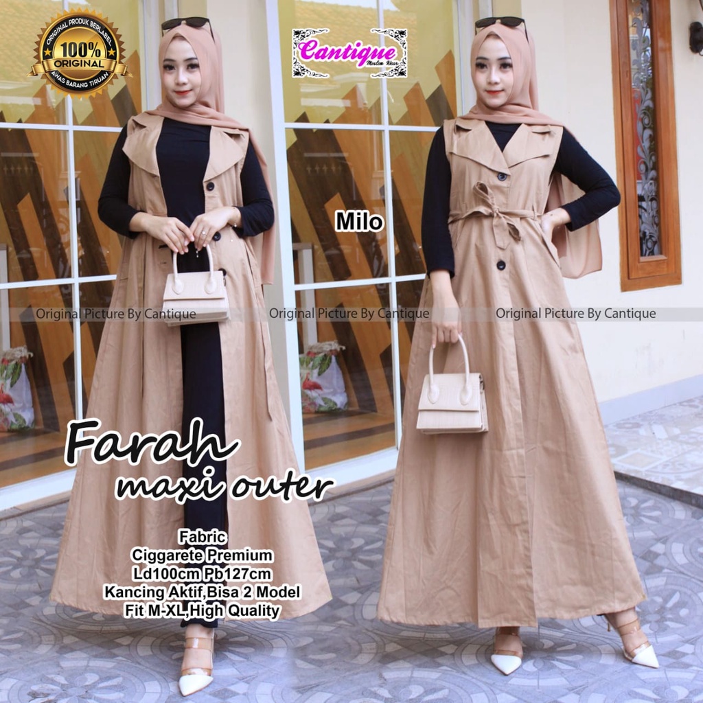 OUTER WANITA KEKINIAN FARAH MAXY BISA JADI 2 MODEL // OUTER WANITA PANJANG, OUTER WANITA KEKINIAN