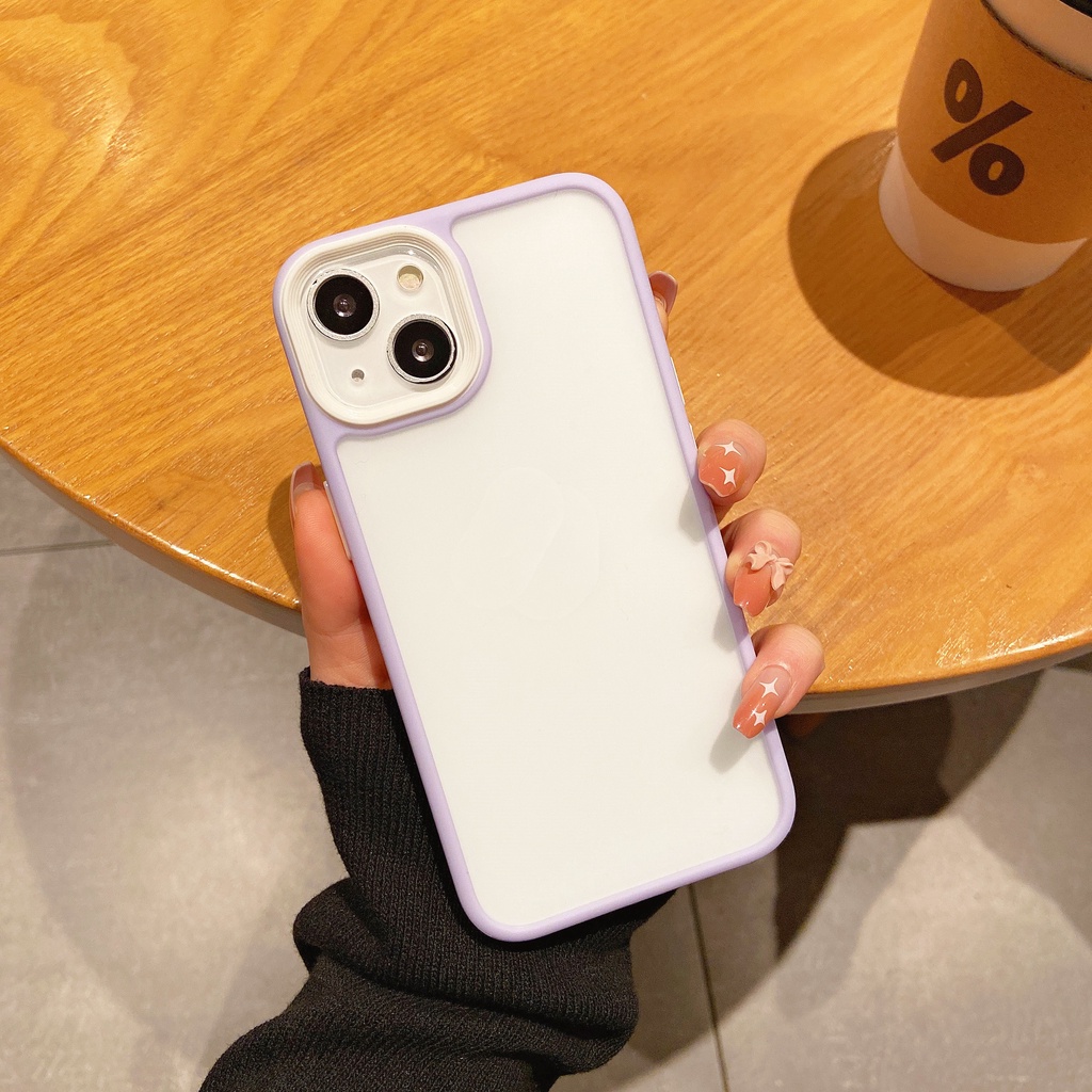 Case Pelindung Lensa Model Buram Transparan Untuk iPhone 13 12 11 Pro Max XS Max XR X 7 + 8 Plus