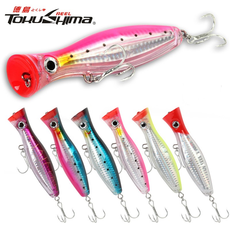 Whopper Plopper Popper Alat Pancing Murah Alat Pancing Big Mouth relix nusantara Umpan Pancing Buatan Umpan Ikan Umpan Mancing 43g/12cm Top Water Lure Kail Pancing Umpan Pancing